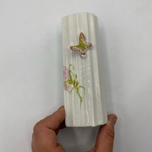 Vintage white glass single flower vase retro heart shape bud vases glasses